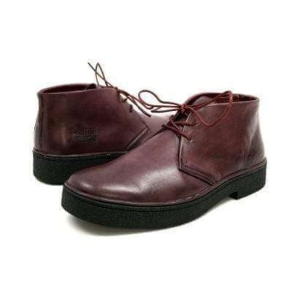 British Walkers Playboy Men's Burgundy Red Leather Ankle Boots